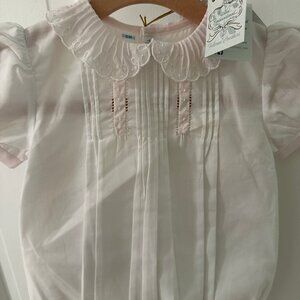 Feltman Brothers Girls Vintage Scalloped Collar Romper 6 month size New With Tag